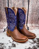 Azalea Twisted X Women's 11" Tech X Boot - Distressed Saddle and Iris - Women's Boots - Twisted X - Bronco Western Supply Co.