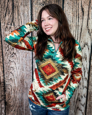 Aztec Sundown Fitted Pullover by Sterling Kreek – Apparel from Bronco Western Supply Co.