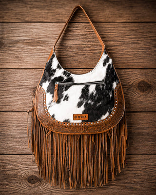 Lasso Lane Hair-On Hide Fringe Bag in Brown by Myra Bag