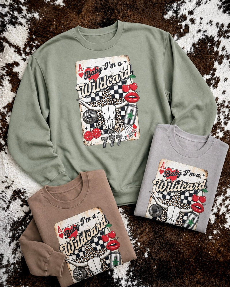 Baby I’m a Wildcard Western Pullover – Apparel from Bronco Western Supply Co.