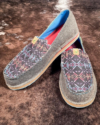 Banshee Twisted X Slip - On Loafer - Eco Dust & Blue Aztec – Women's Shoes from Bronco Western Supply Co.