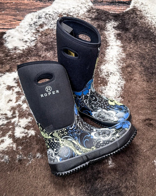 Barnyard Paisley Muck Boot in Blue by Roper – Women's Shoes from Bronco Western Supply Co.