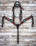 Beaded Cactus Breast Collar and Headstall - Pieces Sold Separate - Horse Tack - Rafter T Ranch Co. - Bronco Western Supply Co.