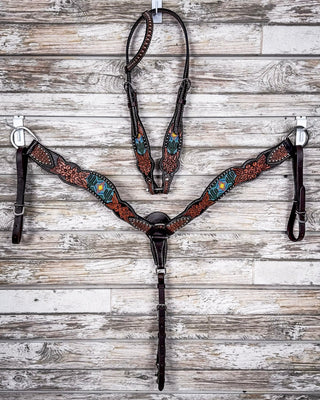 Beaded Cactus Breast Collar and Headstall - Pieces Sold Separate – Horse Tack from Bronco Western Supply Co.