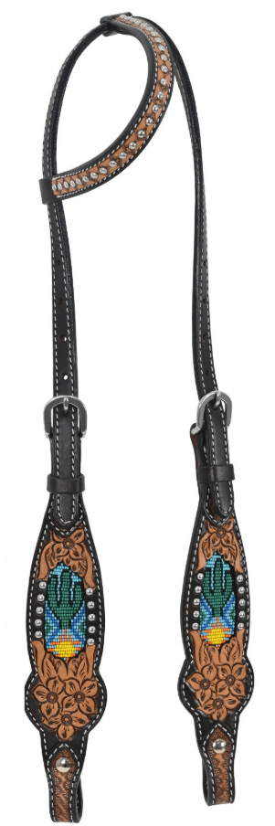 Beaded Cactus Breast Collar and Headstall - Pieces Sold Separate – Horse Tack from Bronco Western Supply Co.