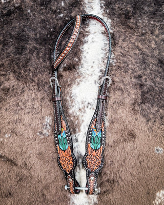 Beaded Cactus Breast Collar and Headstall - Pieces Sold Separate - Horse Tack - Rafter T Ranch Co. - Bronco Western Supply Co.