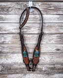 Beaded Cactus Breast Collar and Headstall - Pieces Sold Separate - Horse Tack - Rafter T Ranch Co. - Bronco Western Supply Co.