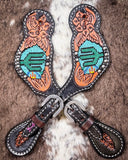 Beaded Cactus Ladies Spur Straps - Spur Straps - Rafter T Ranch Co. - Bronco Western Supply Co.