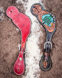 Beaded Cactus Ladies Spur Straps - Spur Straps - Rafter T Ranch Co. - Bronco Western Supply Co.