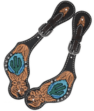 Beaded Cactus Ladies Spur Straps - Spur Straps - Rafter T Ranch Co. - Bronco Western Supply Co.