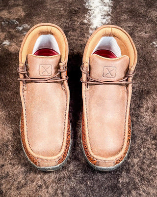 Bella Twisted X Chukka Driving Moc - Brown & Tooled Brown – Women's Shoes from Bronco Western Supply Co.
