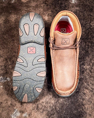 Bella Twisted X Chukka Driving Moc - Brown & Tooled Brown – Women's Shoes from Bronco Western Supply Co.