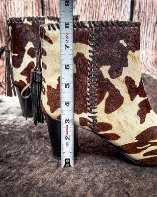 Betsy Cow Print Heel in Brown by Roper – Women's Shoes from Bronco Western Supply Co.