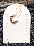 Betsy Navajo Style Pearl Fashion Semi Hoops - Copper - Jewelry - Blue Tortoise - Bronco Western Supply Co.