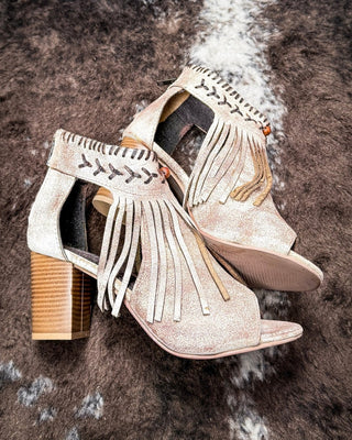 Bettina Closed Back Suede Mule Heel With Fringe by Roper – Women's Shoes from Bronco Western Supply Co.