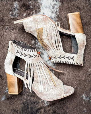 Bettina Closed Back Suede Mule Heel With Fringe by Roper – Women's Shoes from Bronco Western Supply Co.