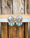 Bitty Blue Stud Fashion Earrings - Jewelry - Blue Tortoise - Bronco Western Supply Co.