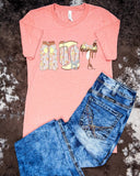 Blooming Cowgirl Essentials Graphic Tee - Coral - Shirts & Tops - Flying S Company - Bronco Western Supply Co.