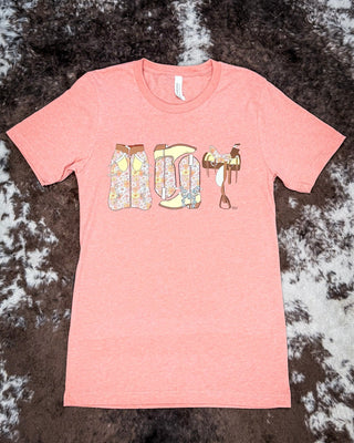 Blooming Cowgirl Essentials Graphic Tee - Coral – Shirts & Tops from Bronco Western Supply Co.