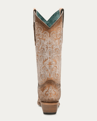 Blue Dawn Luminescent Snip Toe Boots in Straw and Blue by Corral Boots – Women's Boots from Bronco Western Supply Co.