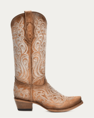 Blue Dawn Luminescent Snip Toe Boots in Straw and Blue by Corral Boots – Women's Boots from Bronco Western Supply Co.