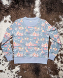 Blue Stallion Hooey Ladies Crew Sweatshirt - Apparel - Hooey - Bronco Western Supply Co.