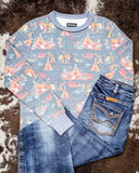 Blue Stallion Hooey Ladies Crew Sweatshirt - Apparel - Hooey - Bronco Western Supply Co.