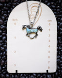 Bluebelle Horse Pendant Fashion Necklace - Jewelry - Blue Tortoise - Bronco Western Supply Co.