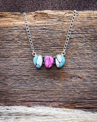 Blush Horizon Cotton Candy Sterling Silver Necklace – Necklace from Bronco Western Supply Co.