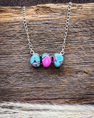 Blush Horizon Cotton Candy Sterling Silver Necklace – Necklace from Bronco Western Supply Co.