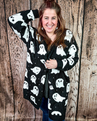 Boo Crew Reversible Cloud Cardigan in Ghost by Blakeley – Apparel from Bronco Western Supply Co.