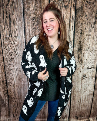 Boo Crew Reversible Cloud Cardigan in Ghost by Blakeley – Apparel from Bronco Western Supply Co.