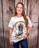 Boot Scootin Spooky Graphic Tee - Off White - Apparel - Lotus Fashion - Bronco Western Supply Co.