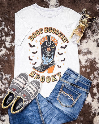 Boot Scootin Spooky Graphic Tee - Off White – Apparel from Bronco Western Supply Co.