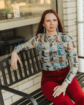 Boot Stamped Collage Mesh Top – Apparel from Bronco Western Supply Co.