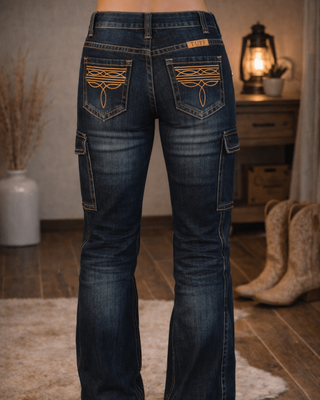 Boot Stitch Cargo Bootcut Jeans by Cowgirl Tuff – Apparel from Bronco Western Supply Co.