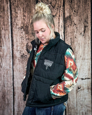 Boot Stitch Puffer Vest in Black – Apparel from Bronco Western Supply Co.