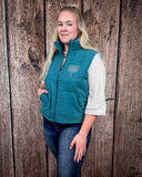 Boot Stitch Puffer Vest in Teal by Lucky & Blessed - Apparel - Lucky & Blessed - Bronco Western Supply Co.