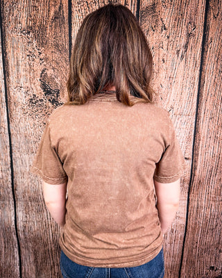 Boots and Glory Graphic Tee - Mocha – Apparel from Bronco Western Supply Co.