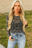 Bootstitch Burnout Mesh Top - Black - Apparel - Lucky & Blessed - Bronco Western Supply Co.