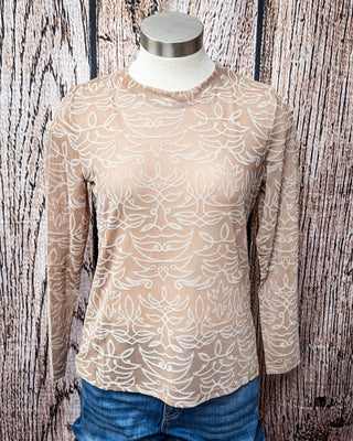 Bootstitch Burnout Mesh Top - Camel – Apparel from Bronco Western Supply Co.