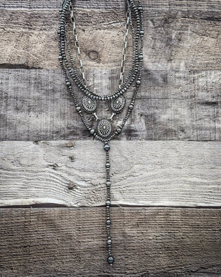 Briarwick Four Strand Concho Lariat Necklace Set – Jewelry from Bronco Western Supply Co.