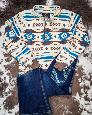 Briarwood Aztec Pullover Hoodie in Sand – Apparel from Bronco Western Supply Co.