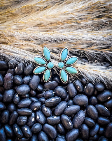 Brooks Stud Fashion Earrings - Jewelry - Blue Tortoise - Bronco Western Supply Co.