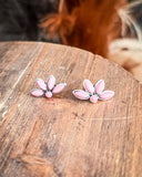 Brooks Stud Fashion Earrings - Pink - Jewelry - Blue Tortoise - Bronco Western Supply Co.