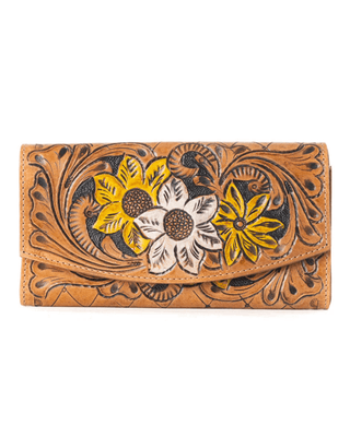 Brown Garden Tooled Leather Wallet by Myra Bag – Purses & Wallets from Bronco Western Supply Co.