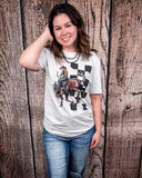 Bucking Horse Graphic Tee - Oat - Shirts & Tops - The Way Down South - Bronco Western Supply Co.