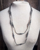 Bunk Navajo Style Pearl Layer Fashion Necklace - Jewelry - Blue Tortoise - Bronco Western Supply Co.