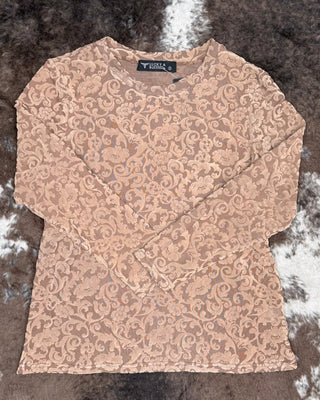 Burnout Mesh Top - Camel – Apparel from Bronco Western Supply Co.