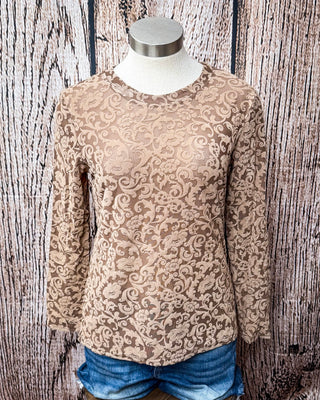 Burnout Mesh Top - Camel – Apparel from Bronco Western Supply Co.